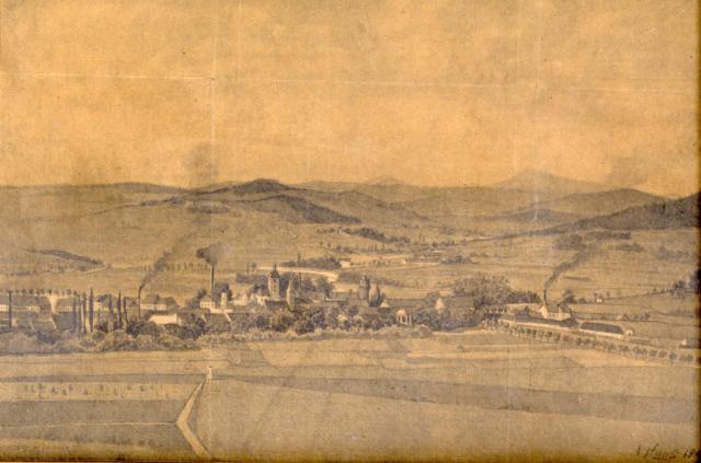 A view of Strakonice in the 19th century